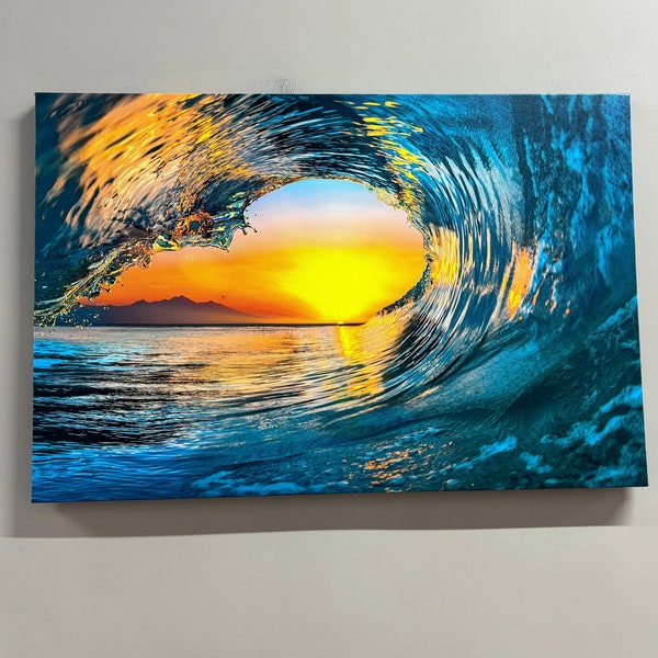 Large Wall Art, Canvas, Canvas Art, Nature Wall Decor, Ocean Wall Art, Sunset Canvas Poster, Wave 3D Canvas, Sea Canvas Gift,