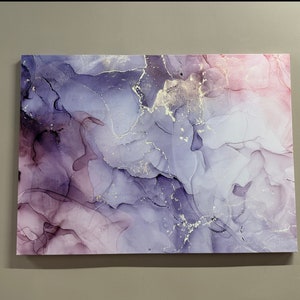 3D Wall Art, Canvas Print, Canvas Decor, Purple And Pink Marble, Luxury Marble Wall Art, Alcohol Ink Canvas, Purple Marble Wall Art,