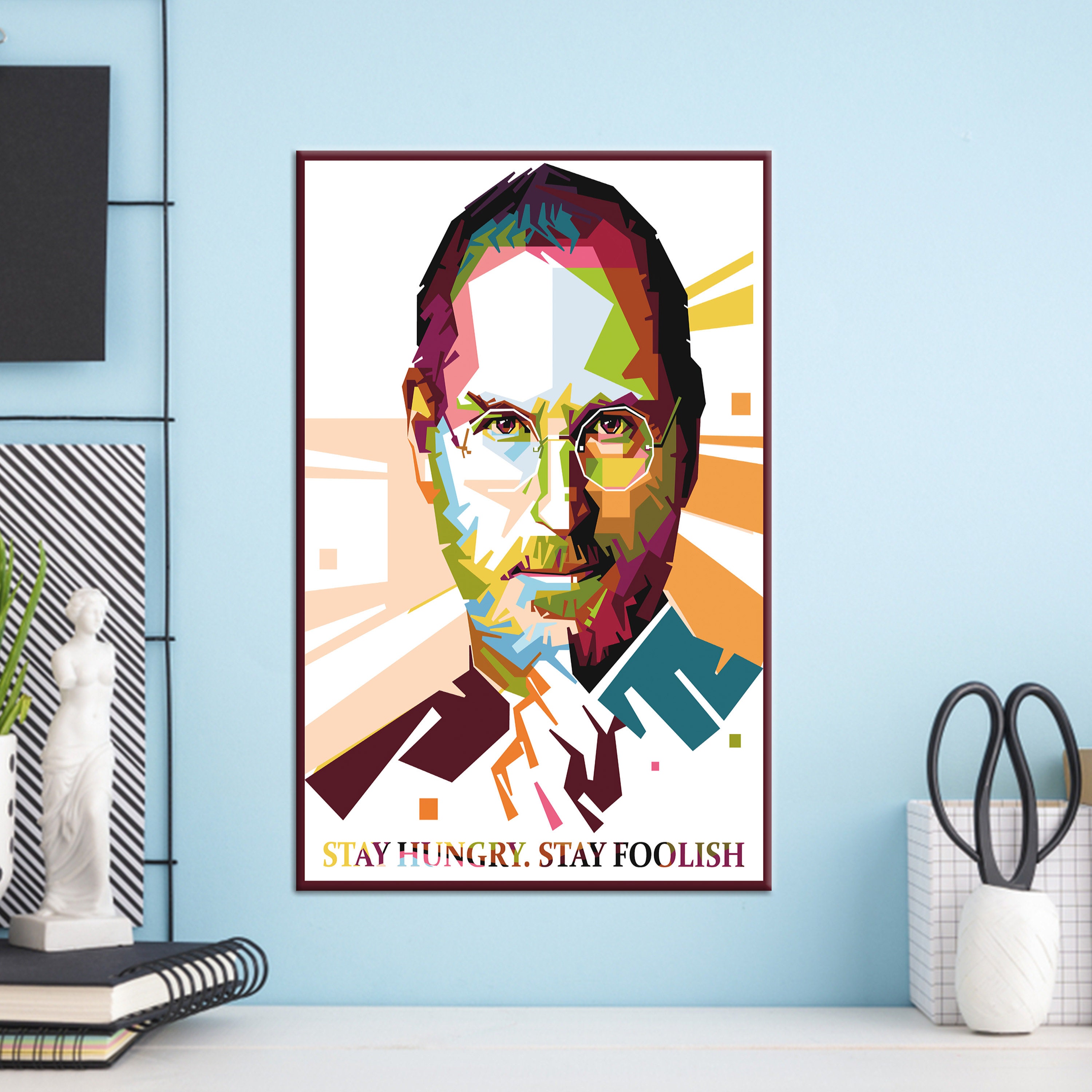 Canvas cadeau, canvas print, canvas kunst aan de muur, Steve Jobs poster, inspirerende muur kunst, motiverende canvas print,