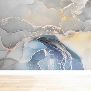 Marble Wallpaper: Soft Tones Abstract Wall Decor, Custom Size