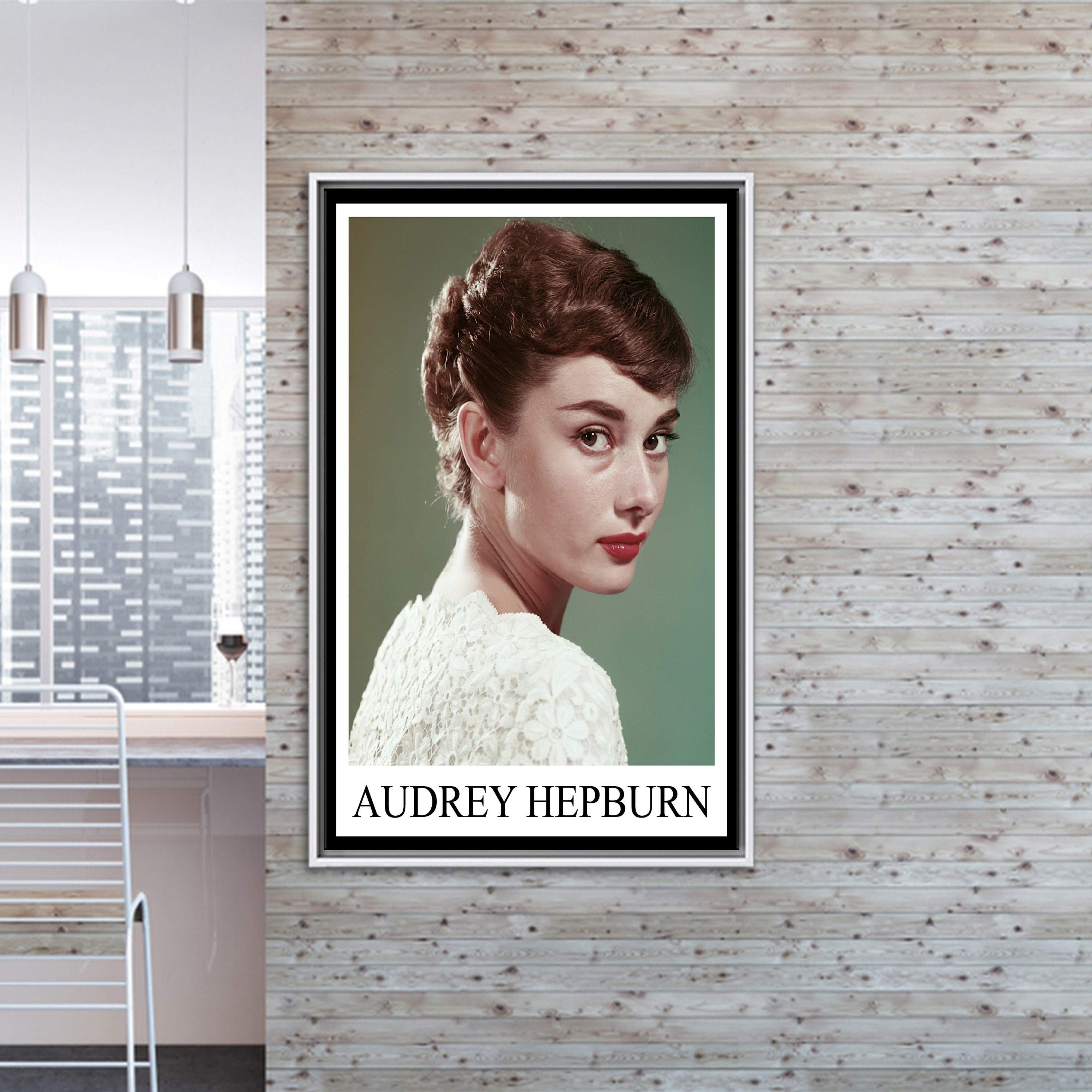 Audrey Hepburn Canvas Wall Art, Audrey Hepburn Black and White Canvas Wall Decor