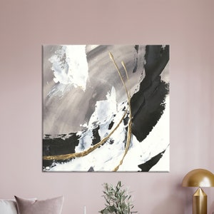 Canvas Art, 3D Wall Art, Canvas Gift, Trendy Abstract Wall Art, Contemporary Canvas Gift, Gold And Black Canvas, Trendy Canvas Gift,