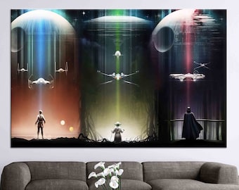 Peinture sur toile, Toile d’art mural, Art sur toile Star Wars, Décor sur toile, Décor sur toile abstraite, Star Wars, Art mural de film,
