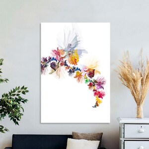 Arte en vidrio sobre lienzo, Arte en vidrio, Vidrio templado abstracto, Vidrio templado moderno, Decoración de pared de vidrio, Pared de vidrio colorida, Pared de vidrio floral,