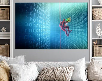 Binary Code Canvas Print: Modern Hacker Wall Art