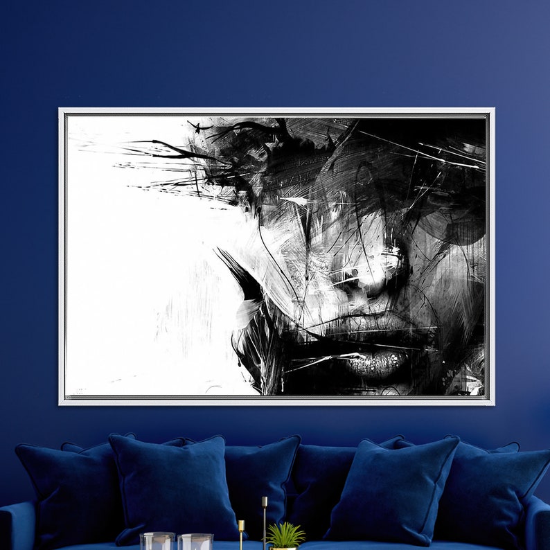 Living Room Wall Art Canvas Gift Wall Art Canvas Woman Etsy
