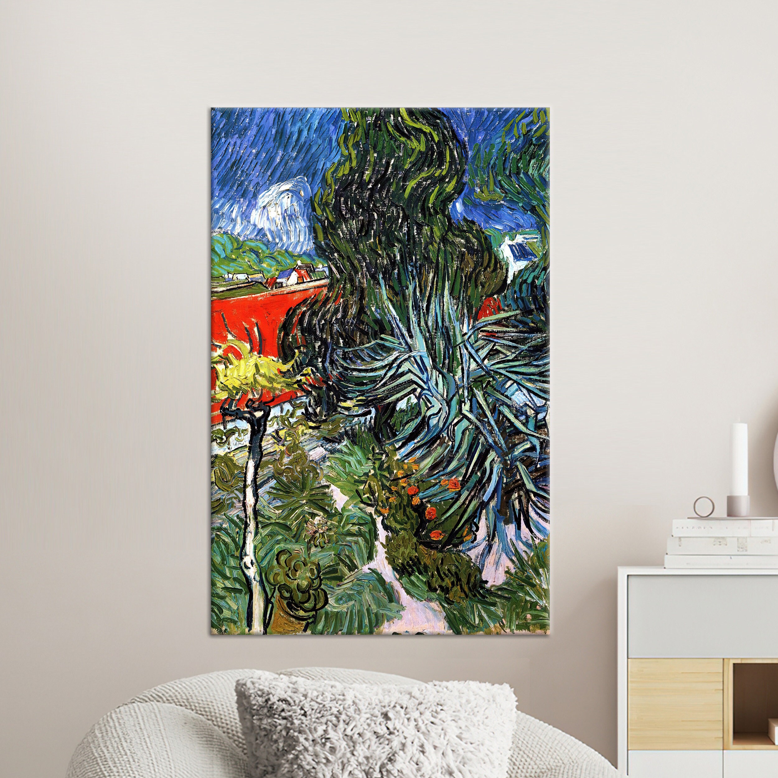 Wall Art, Canvas Wall Art, 3D Wall Art, Doctor Gachet's Garden in Auvers, Oil Painting Print, Reproduction Art,