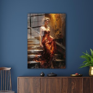 Abstract Woman Art Decor, Woman Glass Wall Art, Modern Wall Decoration, Gift For Her, Beautiful Woman Wall Art, Holiday Decor,
