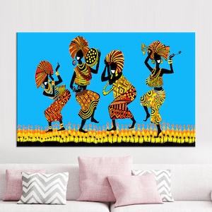 3D Canvas, Canvas Gift, Large Canvas, African Woman Printed, African Dancers 3D Canvas, Ethnic People Canvas Gift,