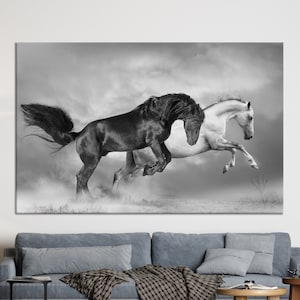 Running Horses 3D Canvas Art: Modern Loft Decor