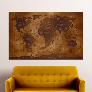 Leinwand Geschenk, Leinwand Kunst, Wanddekoration, alte Weltkarte, braune Kunst, Vintage Leinwand Dekor, Lernleinwand, Kunstleinwand, alte Karte Leinwand,