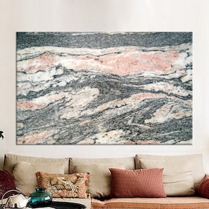 Canvas Art, Canvas Home Decor, 3D Wall Art, Contemporary 3D Canvas, Stone Canvas Decor, Pink Marble Printed, Marble Canvas Print,