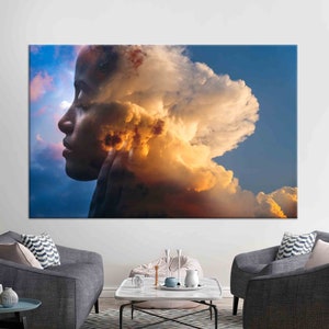 Wall Art Canvas, Canvas, Canvas Print, Clouds 3D Canvas, Sky Canvas Print, Sunset 3D Canvas, Surrealism Canvas Print,
