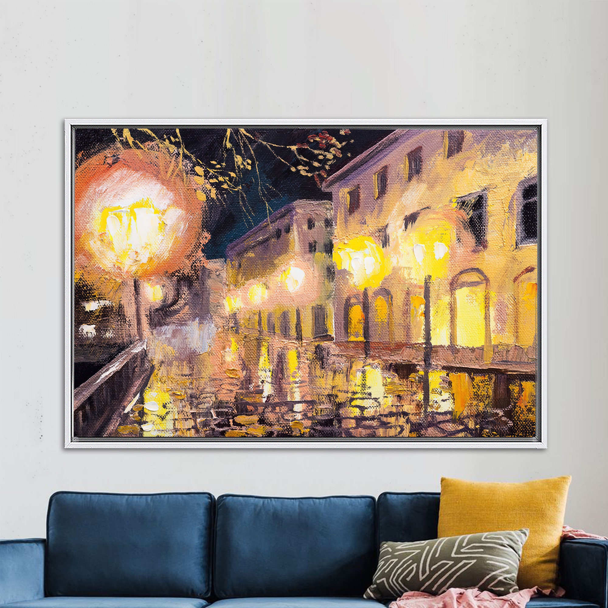コード Wall Decor, 3D Wall Art, Wall Art Canvas, Night in Paris