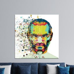 Toile, décoration d&#39;intérieur, toile décorative, art mural, Steve Jobs, toile d&#39;art Steve Jobs, toile 3D moderne, impression abstraite,