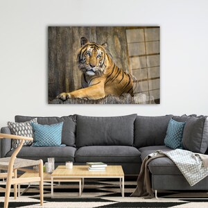 Wild Animal Glass Decor, 3D Wall Art, Animal Wall Decoration, Tiger Glass Wall Art, Loft Wall Art, Personalized Wedding Gift,