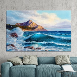 Canvas Decor, Canvas Home Decor, Wall Decor, Sea Landscape Painting, Nature Landscape Canvas Poster, Sea Canvas Gift,