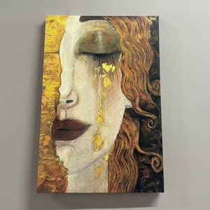 Canvas Decor, Wall Decor, Canvas Art, The Golden Tears, Modern Wall Decor, Famous Canvas Gift, Woman Canvas Gift, Freya&#39;s Tears Canvas Poste