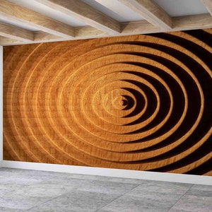 Circular Beech Wood Plate,Paper Wall ArtModern Wall Paper,Custom Wall Paper,Circular Beech Wood Plate Wall Painting,