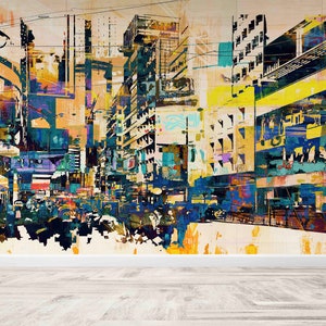 Papel de pared 3d, Papel de pared personalizado, Papel de pared brillante, Mural de paisaje urbano, Mural de pared con vista, Arte de pared de calle, Póster de pared de oficina, Decoración de pared de ciudad,