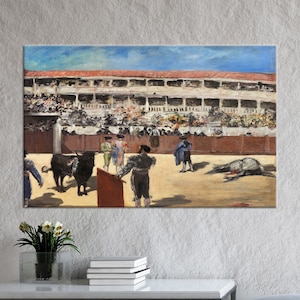 Large Canvas, Canvas, Canvas Decor, Spanish Bullfighting Arena, Matador Wall Art, Spanish Matador 3D Canvas, Bull Fight Artwork,