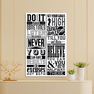 Duża sztuka ścienna, płótno, dekoracja domu na płótnie, Believe You Can, nadruk motywacyjny, dekoracja na płótnie z cytatem, pozytywne dzieło sztuki, wydruk na płótnie w miejscu pracy