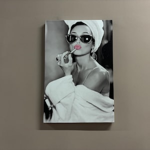 Große Wand Kunst, Leinwand Druck, Leinwand Dekor, Mädchen Wand Kunst, Audrey Hepburn Leinwand Geschenk, Frau Kunstwerk, Mode Leinwand Poster,