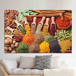 Colorful Kitchen Spices Canvas Wall Art