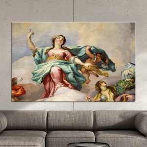 Canvas Decor, Wall Art, Large Canvas, Angels In Cloud Painting, Abstract Cloud Artwork, Angel Poster, Angels In Cloud Art,