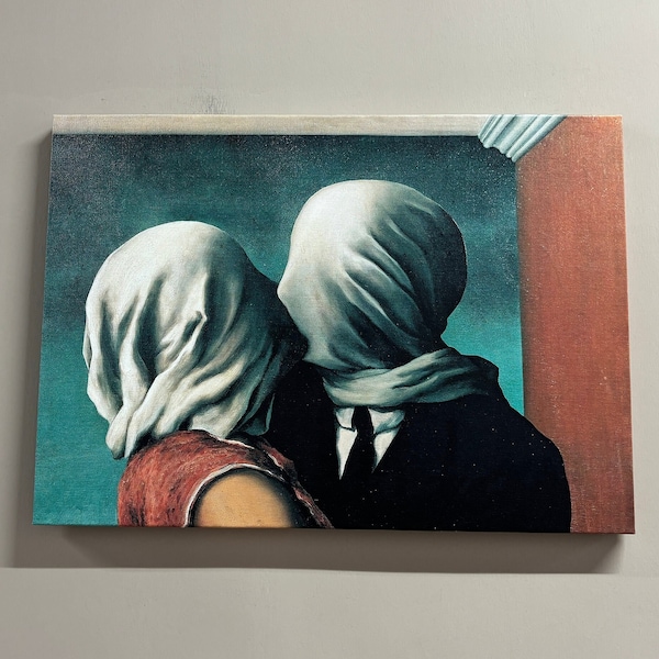 Canvas Wall Art, Canvas Art, Canvas, Rene Magritte The Lovers, Valentine Gift Wall Decor, The Lovers Printed, Trendy Wall Decor,