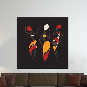 Canvas, Canvas Print, Wall Art Canvas, Ethnic Printed, Women Dancers Canvas Art, African Women Dancers Printed, Ethnic Woman Canvas,