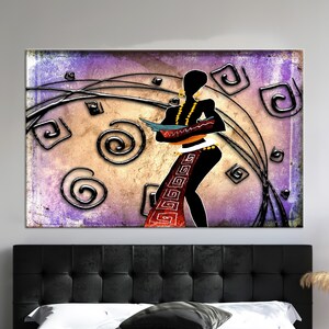 Afrikanische Frau Leinwand Kunst: Ethnische Wanddekoration
