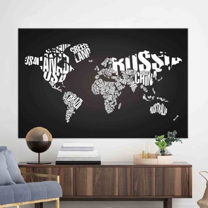 Leinwand Geschenk, Wohnzimmer Wandkunst, Leinwanddruck, Bürokunst, Klassenzimmer Wandkunst, modernes Leinwanddekor, modernes Kartenplakat, Kartenplakat,
