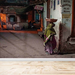 India Landscape Wall Art,Modern Wall Paper,Paper Wall ArtBright Wall Paper,Woman Wall Poster,