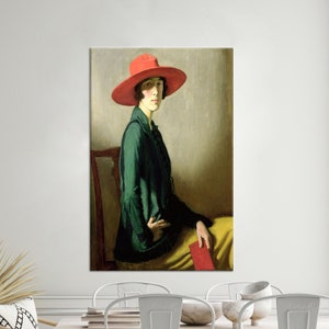 Canvas Print, Canvas Wall Art, Wall Art, Lady with a Red Hat, Woman Artwork, William Strang Art Canvas, Lady with a Red Hat Poster,