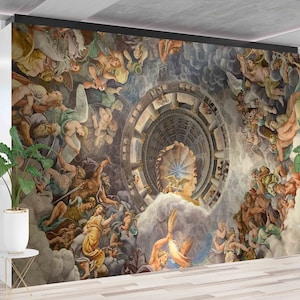 Carta da parati 3D,Carta da parati stacca e incolla,Dipinto murale famoso,Dipinto di Giulio Romano,Carta da parati personalizzata,Riproduzione poster da parete,