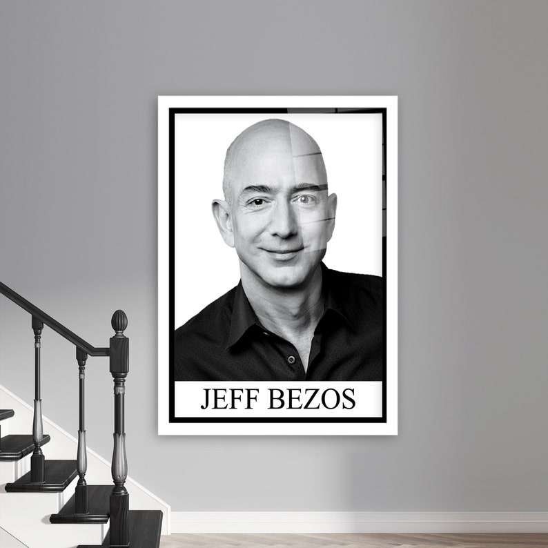 Jeff Bezos Portrait: Tempered Glass Famous Quote Wall Decor - Etsy