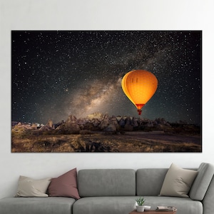 Milky Way Poster, Large Wall Art, Custom Wall Hanging, Cappadocia Hot Air Balloon, Canvas Decor, Cappadocia Hot Air Balloon Canvas Print,