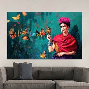 Canvas, Canvas Decor, Canvas Gift, Famous Canvas Decor, Modern Artwork, Luxury Canvas Gift, Frida Portrait 3D Canvas,