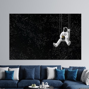 Large Wall Art, Wall Art, Canvas Gift, Modern Poster, Astronaut And Sunflowers Wall Art, Abstract Canvas Gift, Sunflower 3D Canvas,