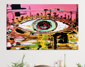 Eye Art Canvas Print: Abstract Graffiti Street Wall Decor