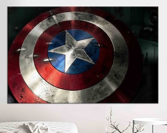 Captain America Shield Canvas Art: Boys Room Decor