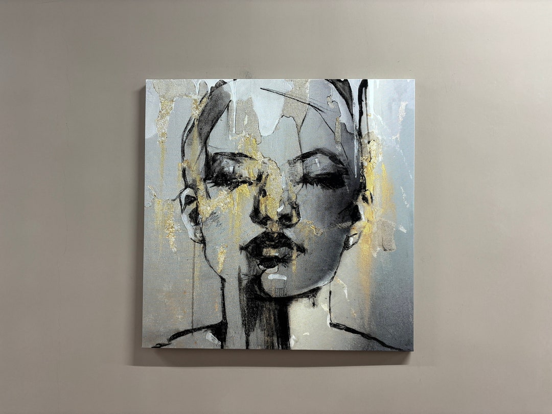 Wall Decor, Large Wall Art, Canvas Art, Luxury Canvas Gift, Gold Woman