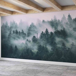 Custom Wall Paper,Mountain Landscape Wall Painting,Modern Wall Paper,Forest Wall Painting,Wall Paper Peel and Stick,Landscape Wall Paper,