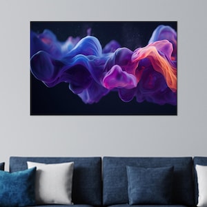 Smoke, Colored Smoke, Smoke Design, Blue Smoke, Cosmic Art, Wall Decor Set, Aesthetic Decor, Wall Art, Office Wall Decor, Multi Panel  Print