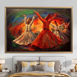 Whirling Dervish Oil Painting Print: Large Canvas Wall Art image 8