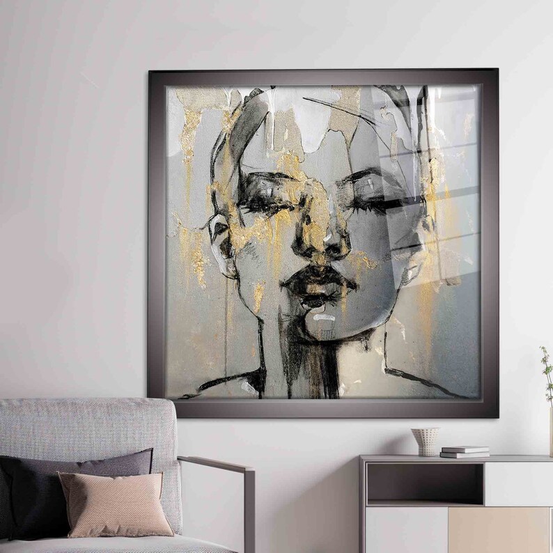 Tempered Glass Wall Decoration Glass Printing Woman Wall Etsy