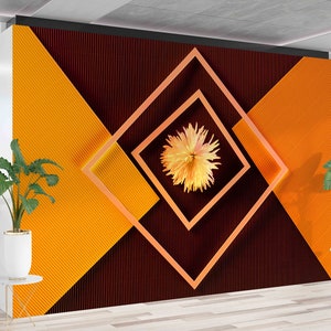 Abstract Flower Wallpaper: Modern Wall Decor, Custom Wall Print