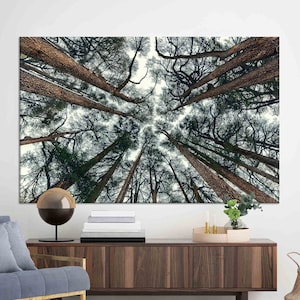 Decoración de pared personalizada, cartel de paisaje, arte de la pared del bosque, arte de la vista del árbol, colgante de pared personalizado, arte de la pared enmarcado, paisaje del árbol, decoración de la pared de la vista,