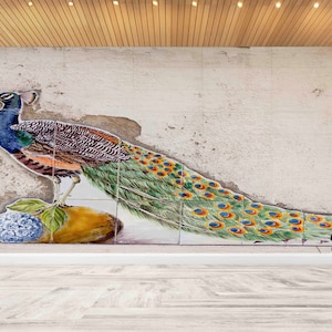 Wall Paper Peel and Stick,Peacock Lover Gift Wall Paper,Peacock,Paper Wall ArtBright Wall Paper,Peacock Mural,